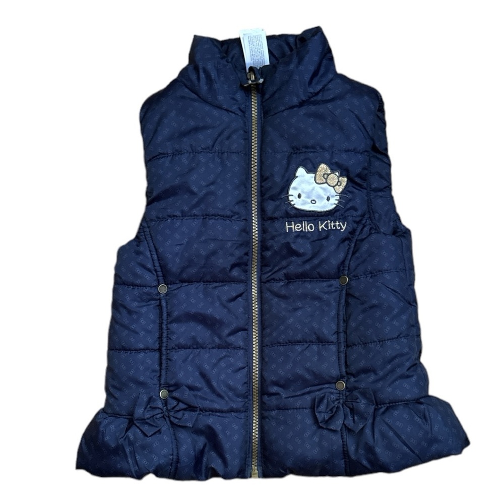 HELLO KITTY puffy vest with logo front & back Sz 4 y o Condition Excellent